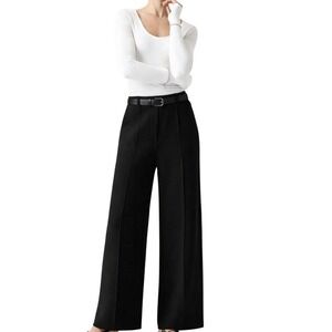NWT OGL FuzzLuxe Scuba High Rise Straight Leg Pants S Black Trousers